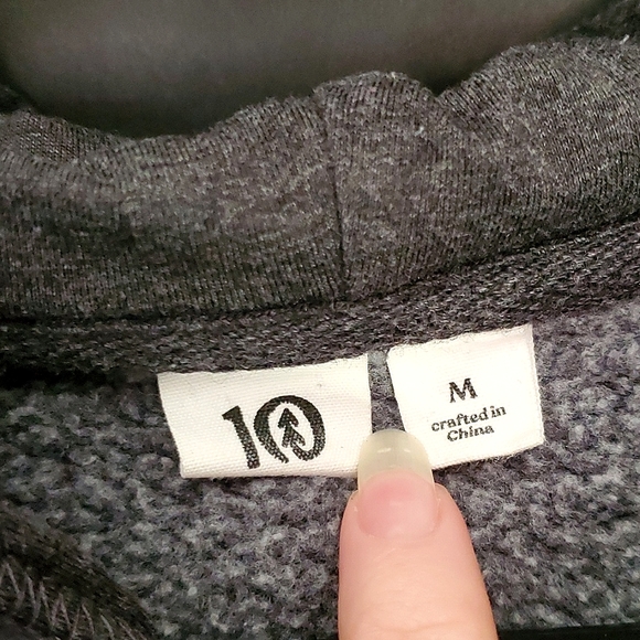 10 Tree Dark Grey Heathered Hoodie "CAP Engineering" - Size Medium - Picture 6 of 14